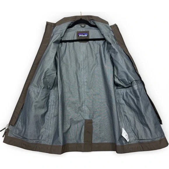 Patagonia GORE TEX Rain Jacket Mens XS Brown Full Zip Hiking Outdoor Waterproof